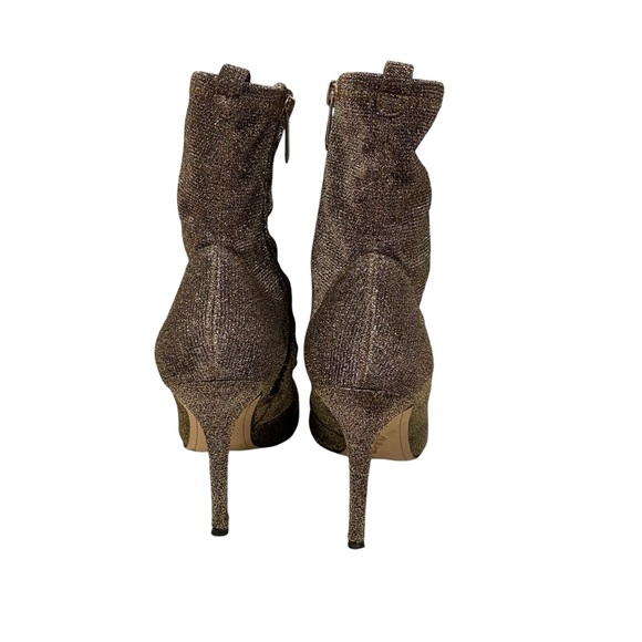 Sam Edelman Womens Side Zip Stiletto Metallic Knit Booties Gold Tone Size 7.5 - Picture 5 of 12